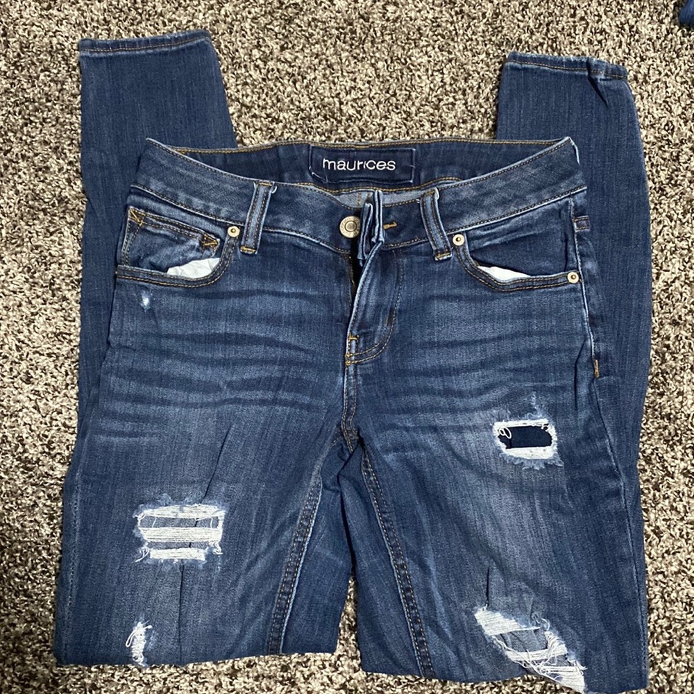 Maurices covered rip skinny jeans